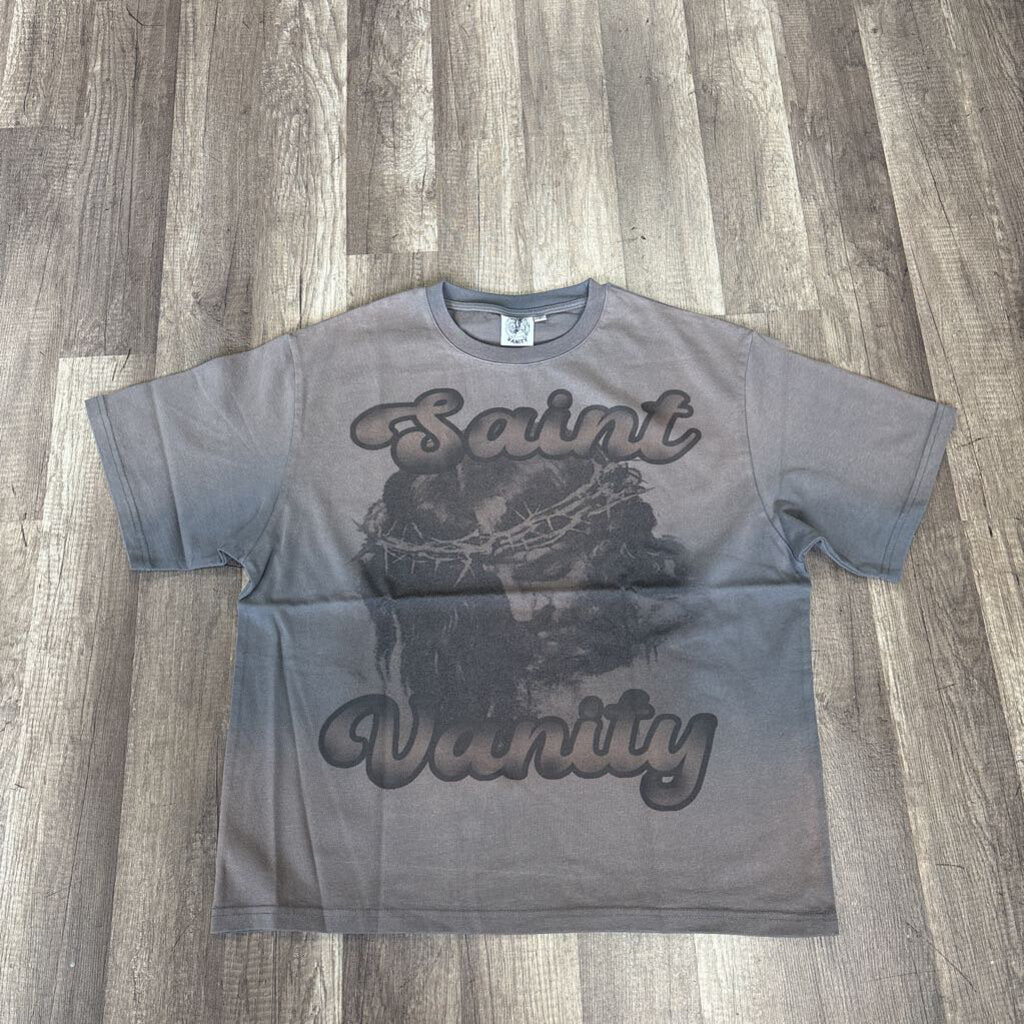 Saint Vanity Grey Jesus dissolve shirt