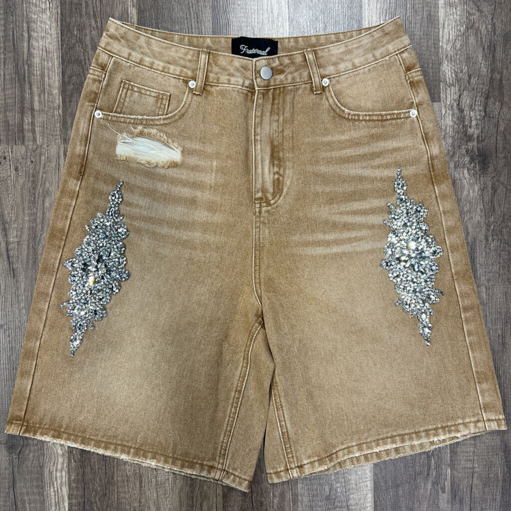 Fraternal Co Shorts Brown Studded