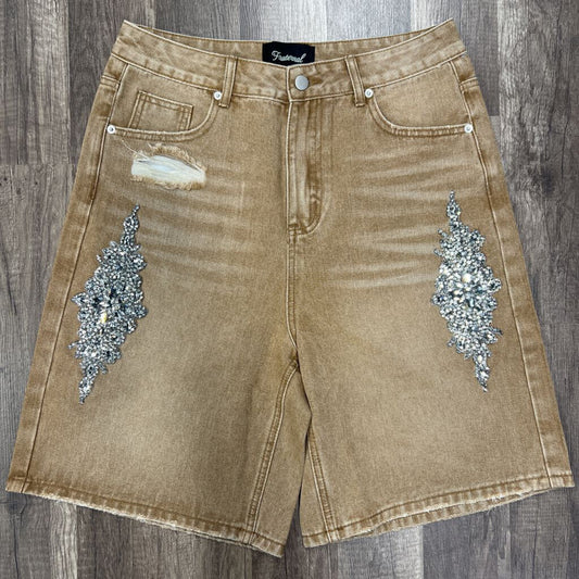 Fraternal Co Shorts Brown Studded