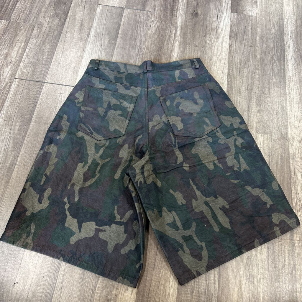 Raspberry Hills Leather Camo Shorts