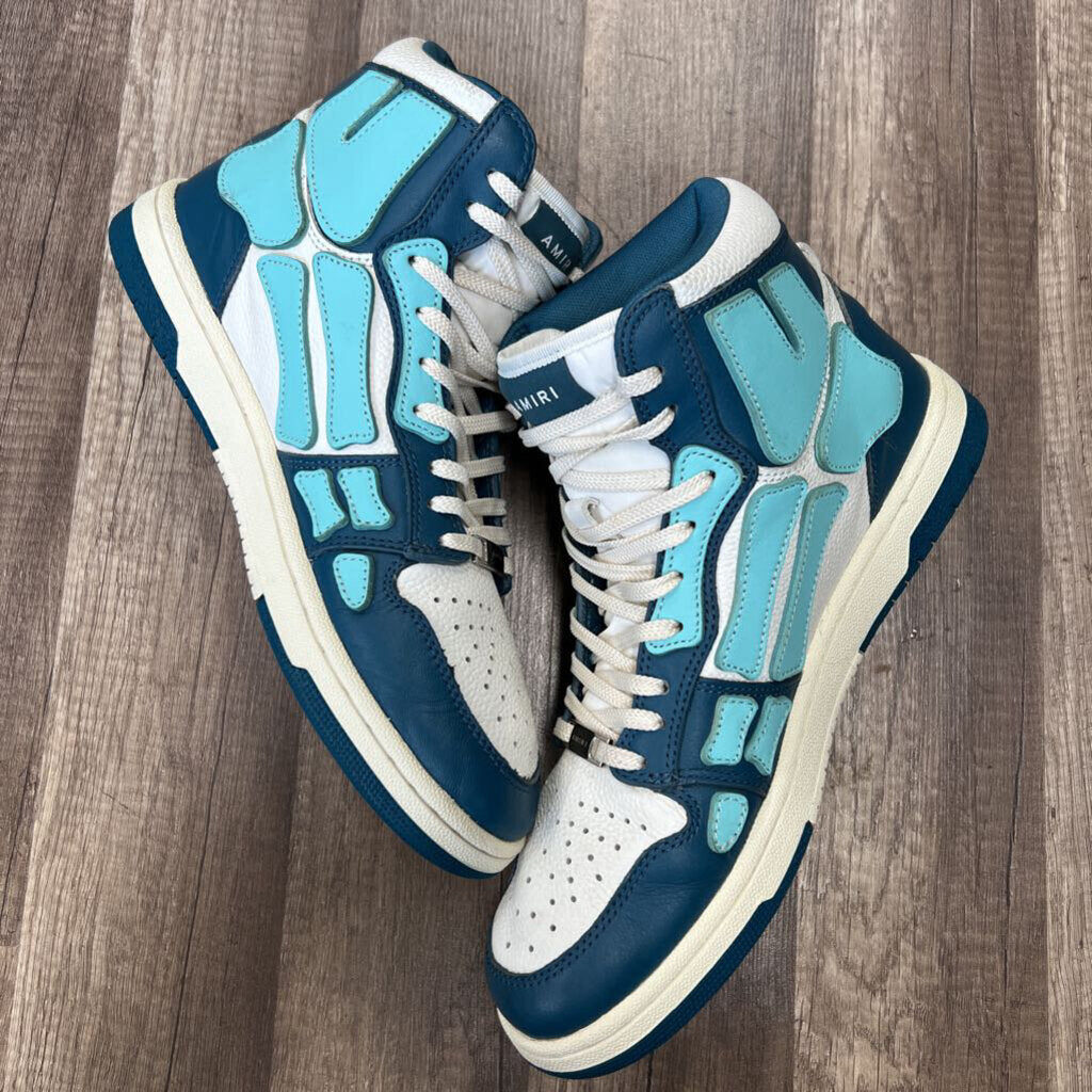 Amiri skel top white teal