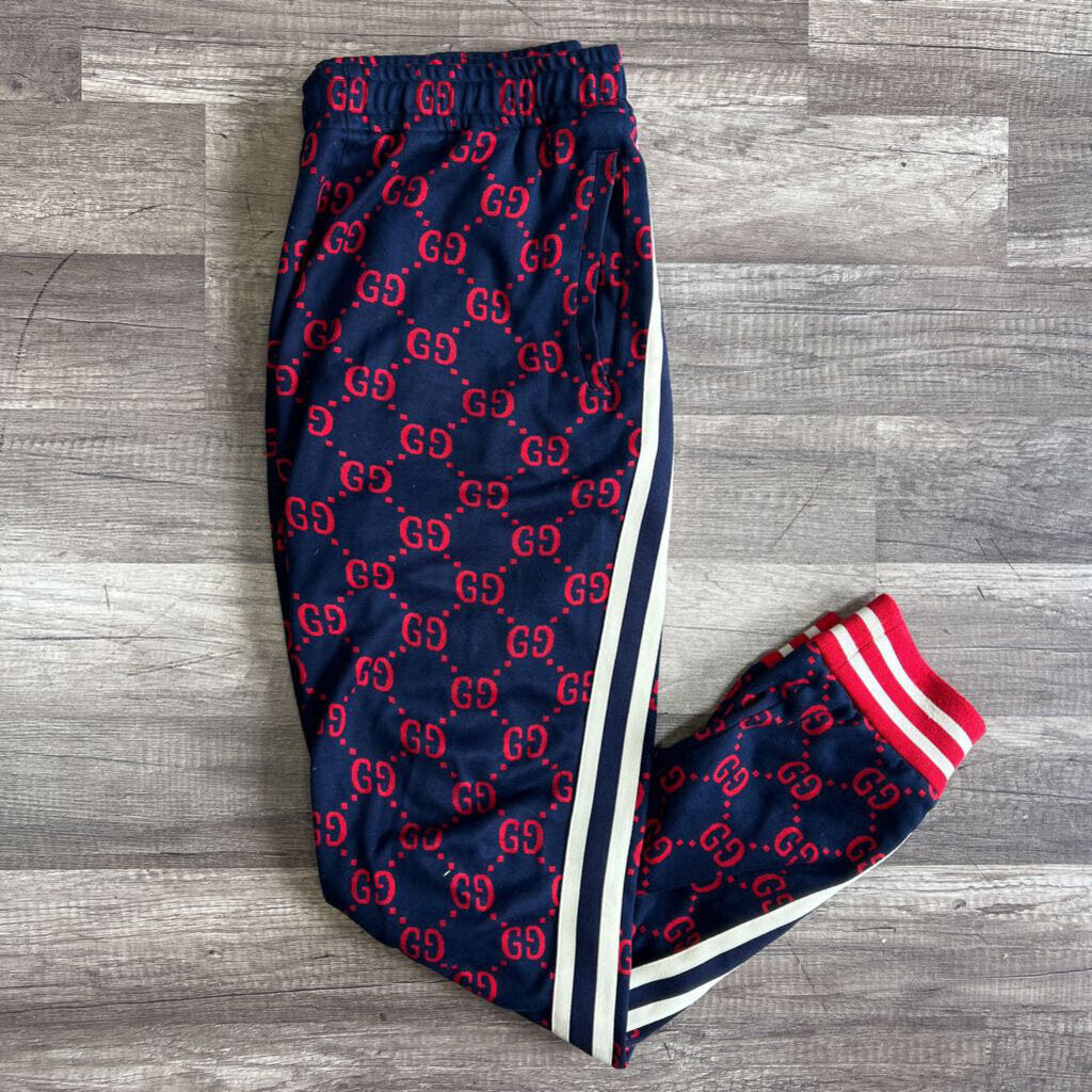 Gucci Monogram Track Pants Navy Red