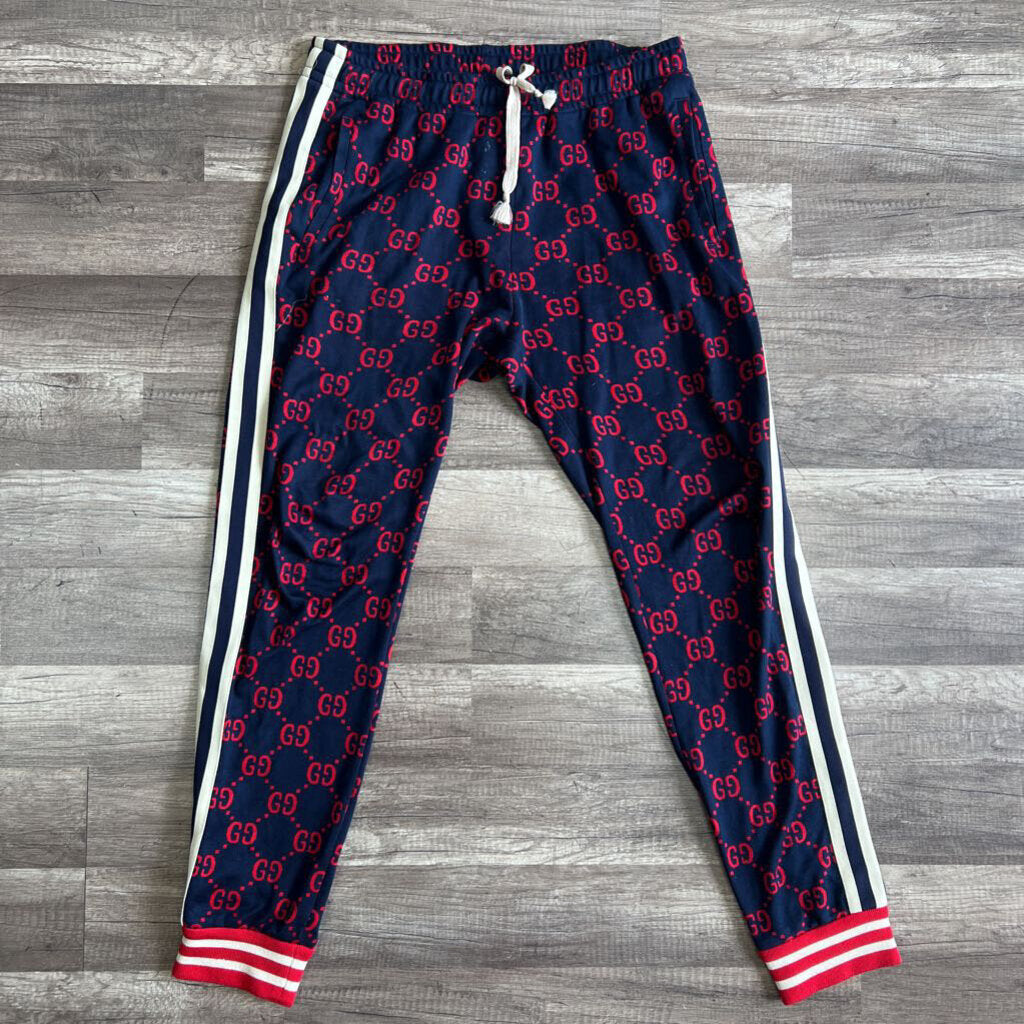 Gucci Monogram Track Pants Navy Red