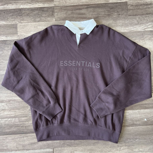 Essentials burgundy collared sweater