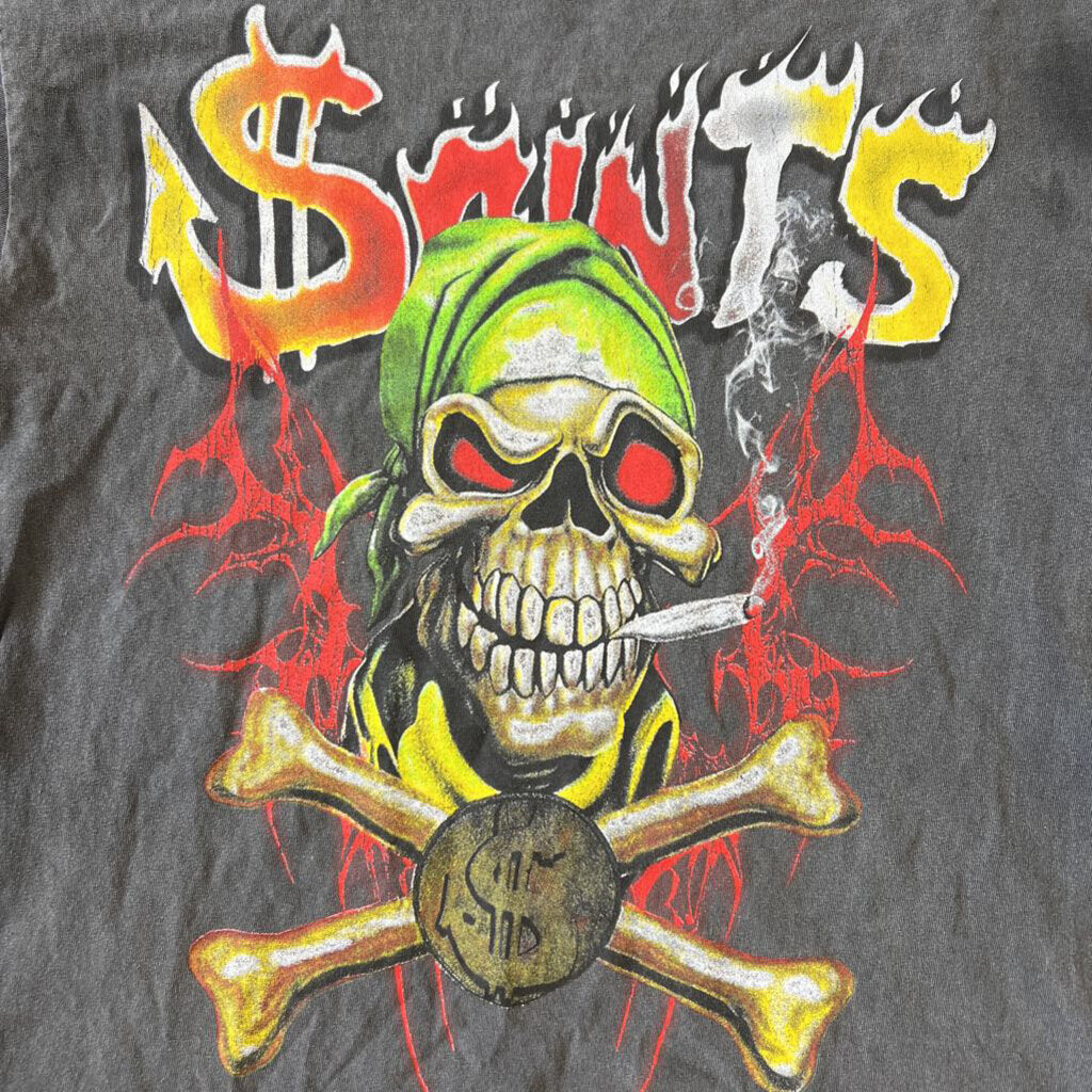 Saints shirt green skull