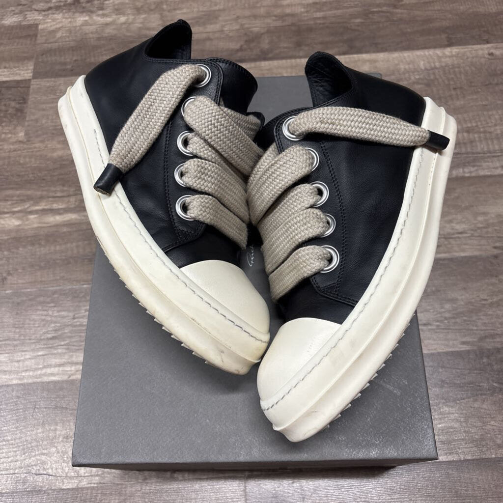 Rick owens ramone low top leather jumbo lace