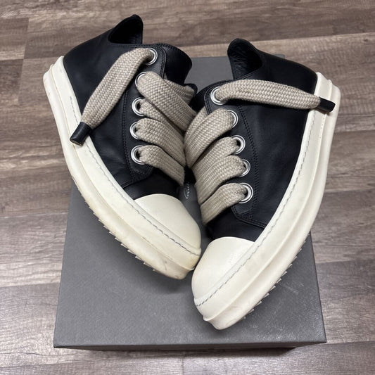 Rick owens ramone low top leather jumbo lace