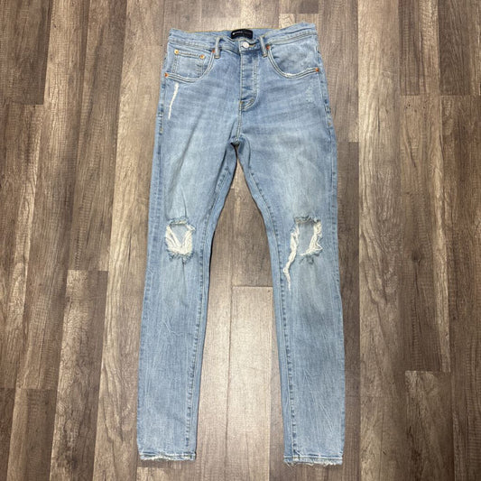 Purple Jean Light Blue Busted Knee