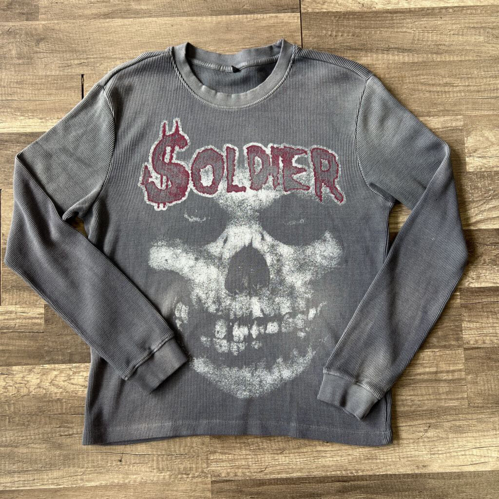 Saints soldier thermal grey shirt