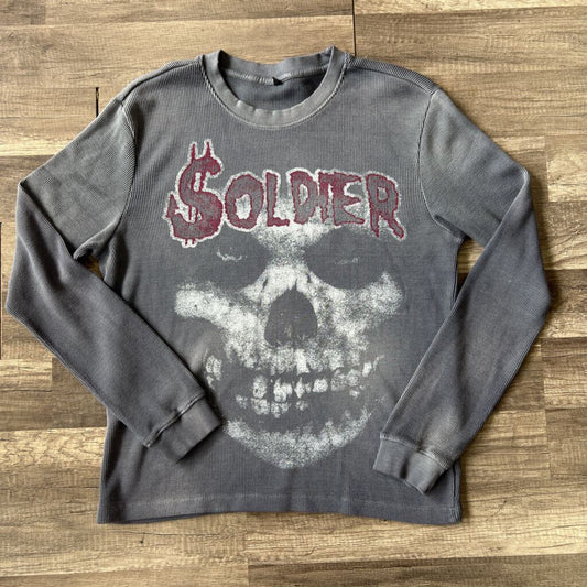 Saints soldier thermal grey shirt