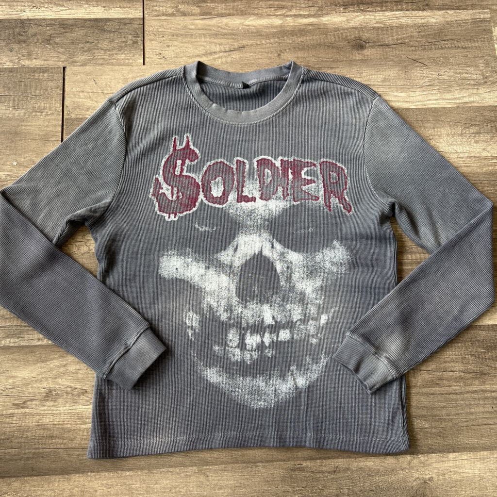 Saints soldier thermal grey shirt