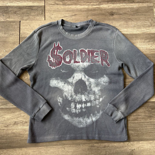 Saints soldier thermal grey shirt