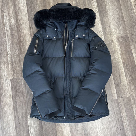 Moose Knuckles Navy Blue Shearling 3Q Coat