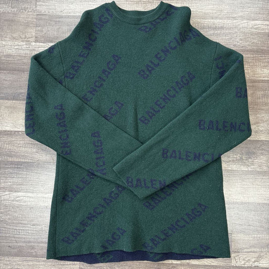 Balenciaga logo sweater green navy