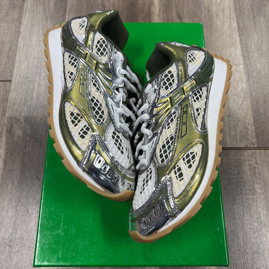 Bottega Veneta Orbit Olive silver