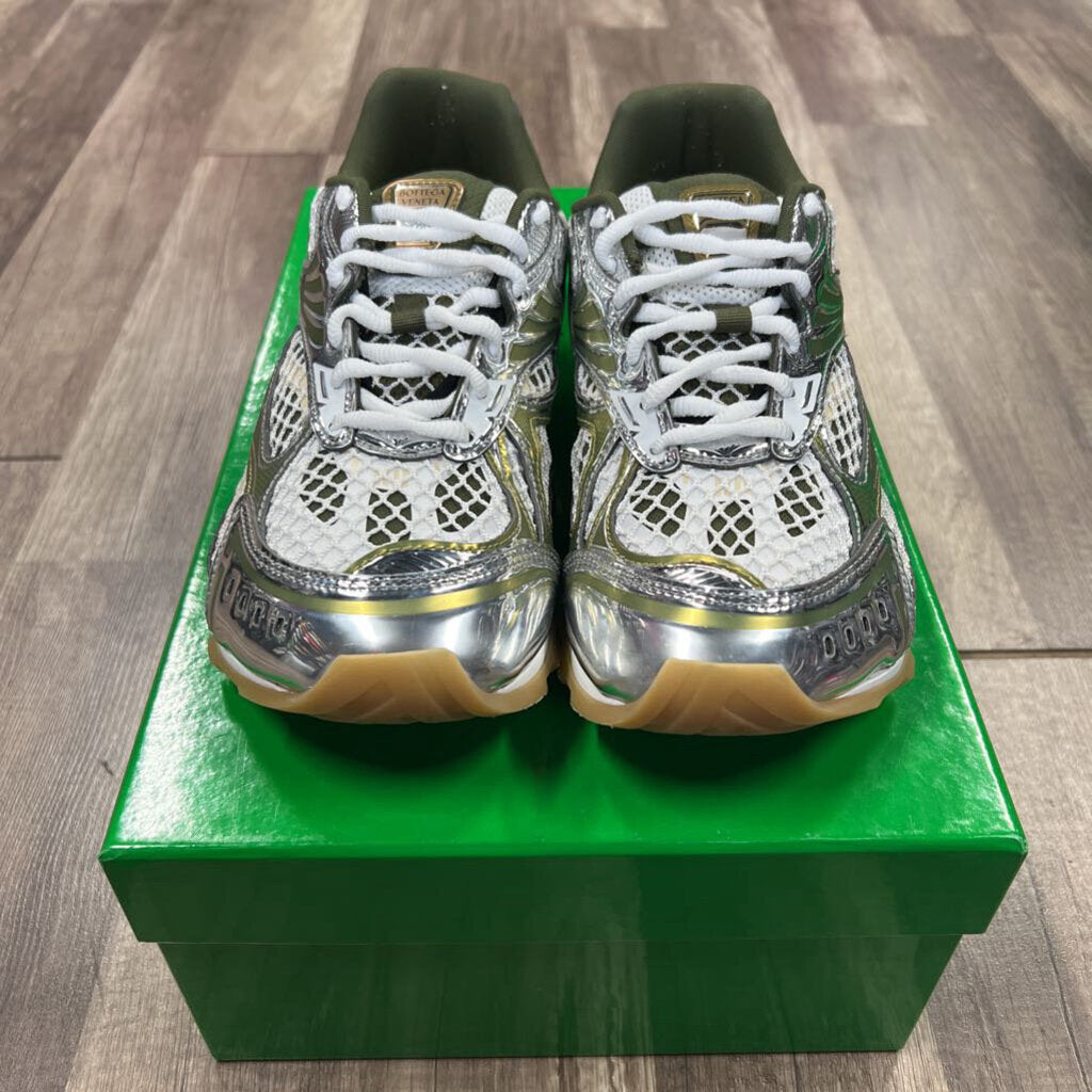 Bottega Veneta Orbit Olive silver