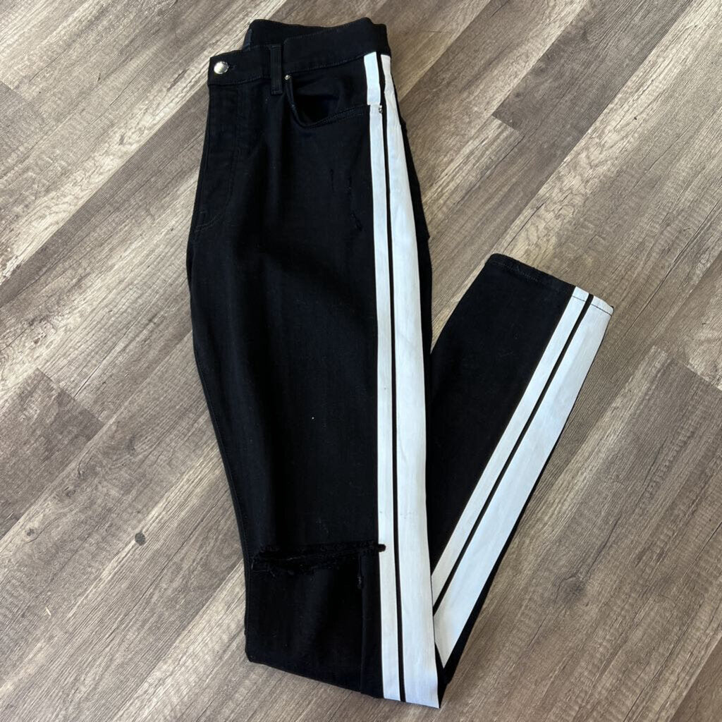 Amiri jean black white stripe