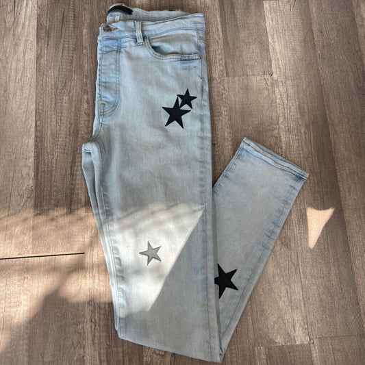 Amiri jean light blue star patch