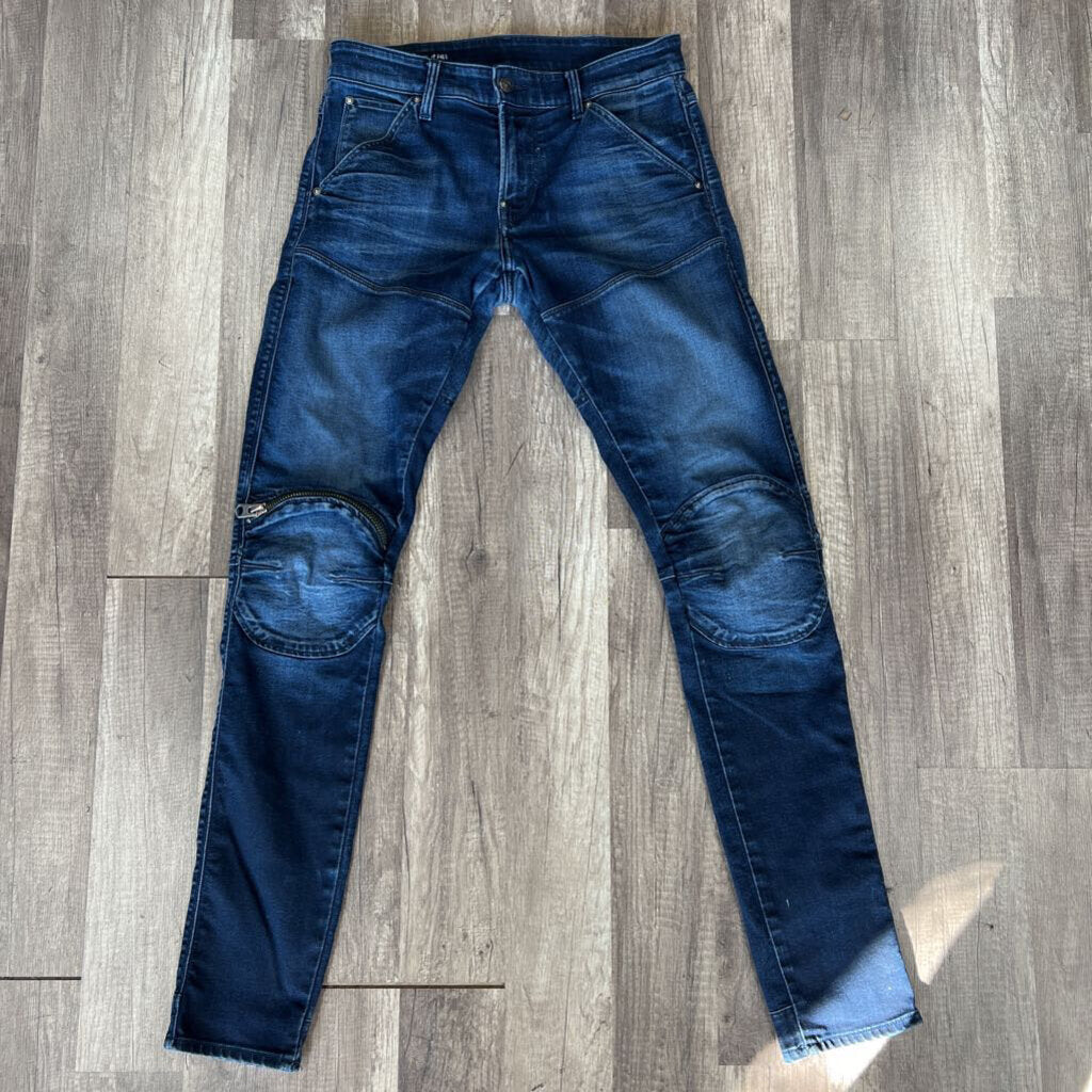 G star Jean Blue Zipper Knee