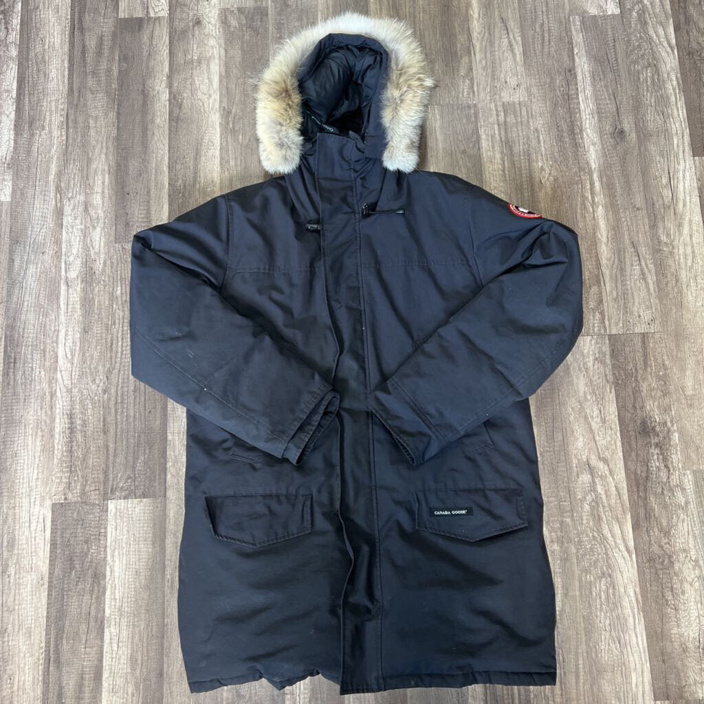 Canada goose down parka black tan fur