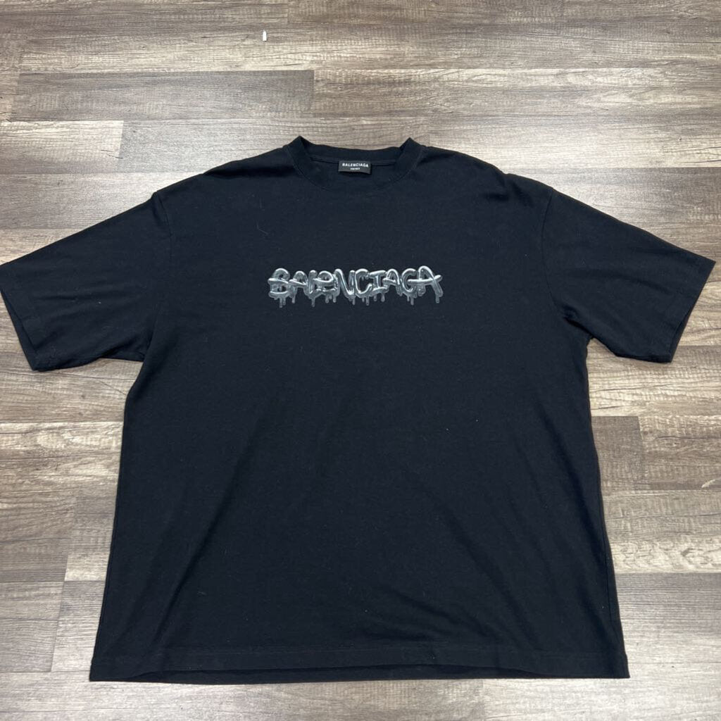 Balenciaga Shirt Graffiti logo Black
