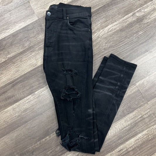 Amiri Jean Black Distressed