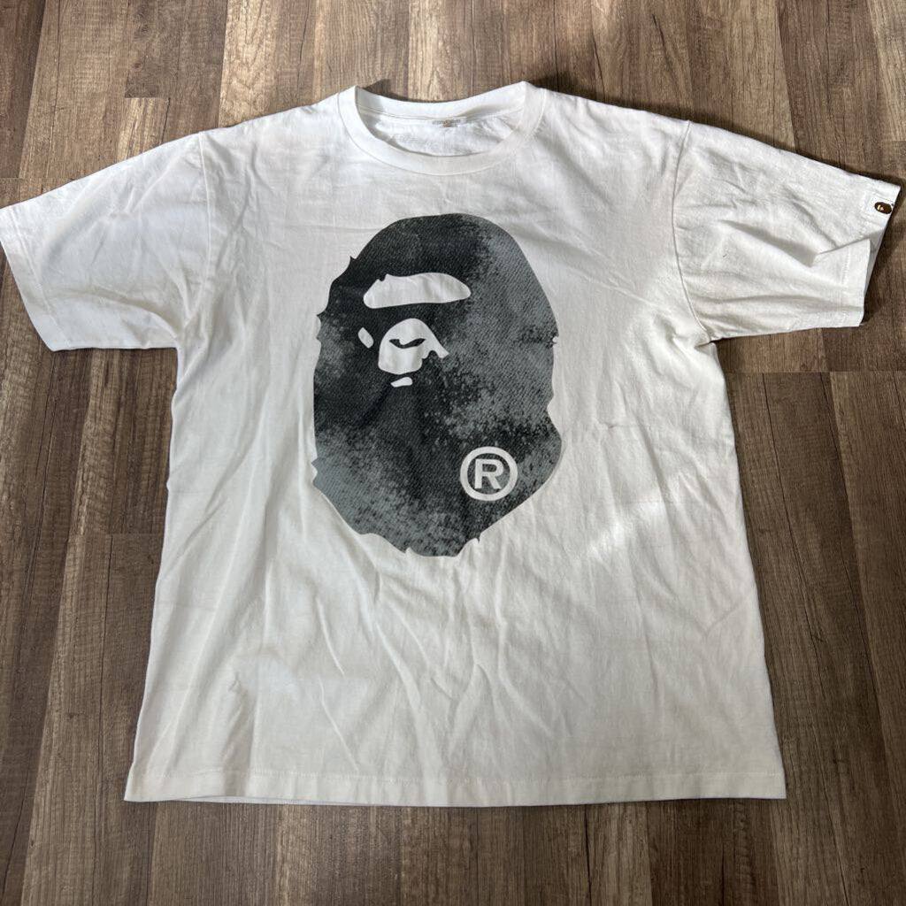 Bape Grey Snake Skin Logo Shirt