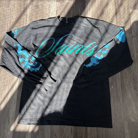 Saints Shirt L/S Grey Blue Green Logo