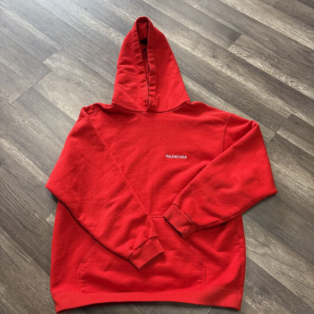 Balenciaga Logo Hoodie Red