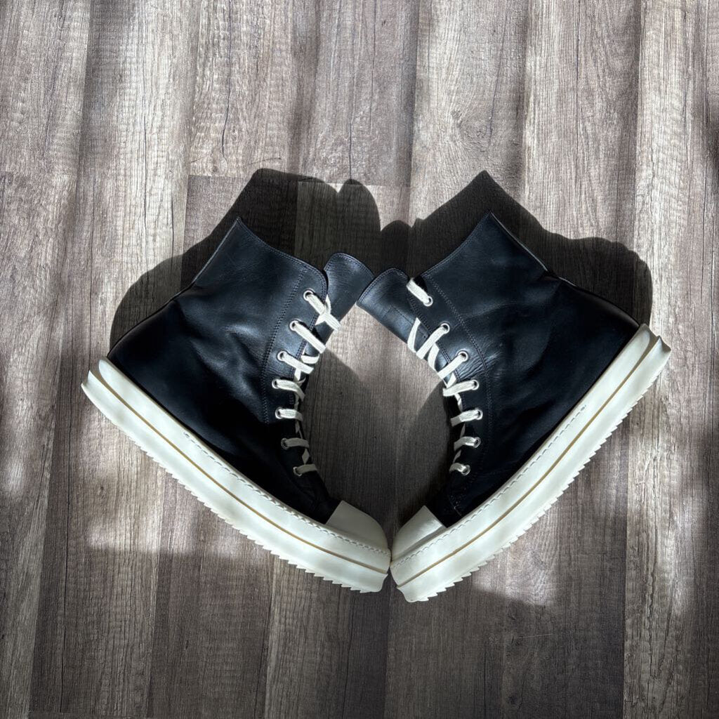 Rick Owens HighTop Zipper Black/White Size 10