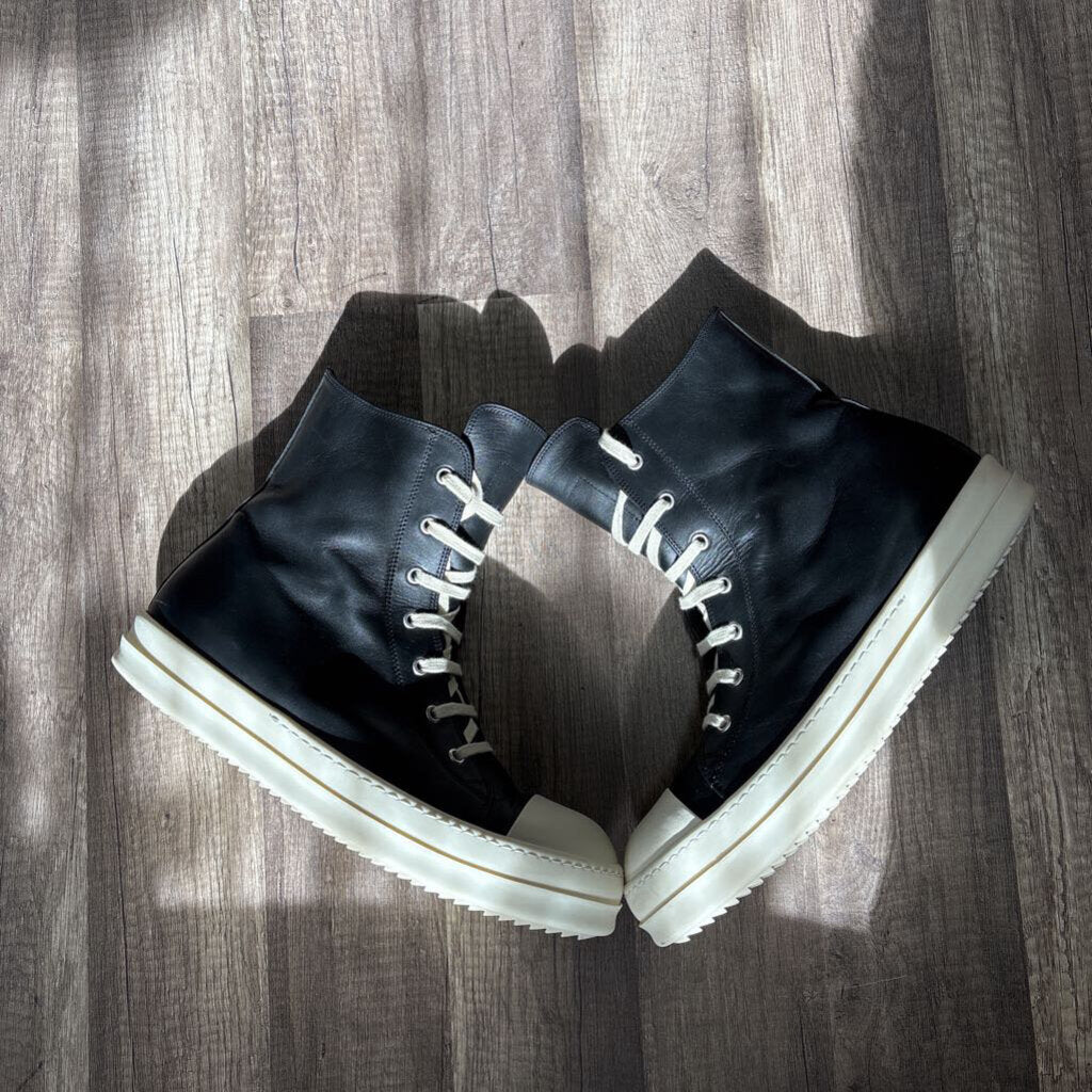 Rick Owens HighTop Zipper Black/White Size 10