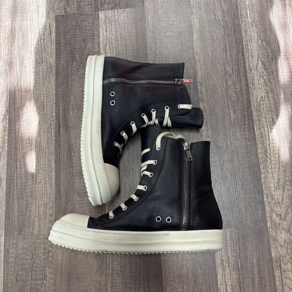 Rick Owens HighTop Zipper Black/White Size 10