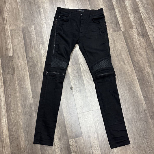 AMIRI JEANS BLACK BIKER ZIP