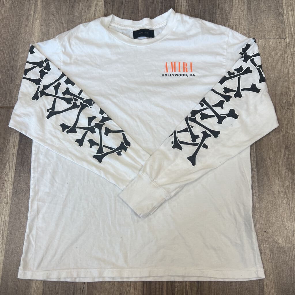 Amiri shirt white orange cross bones long sleeve