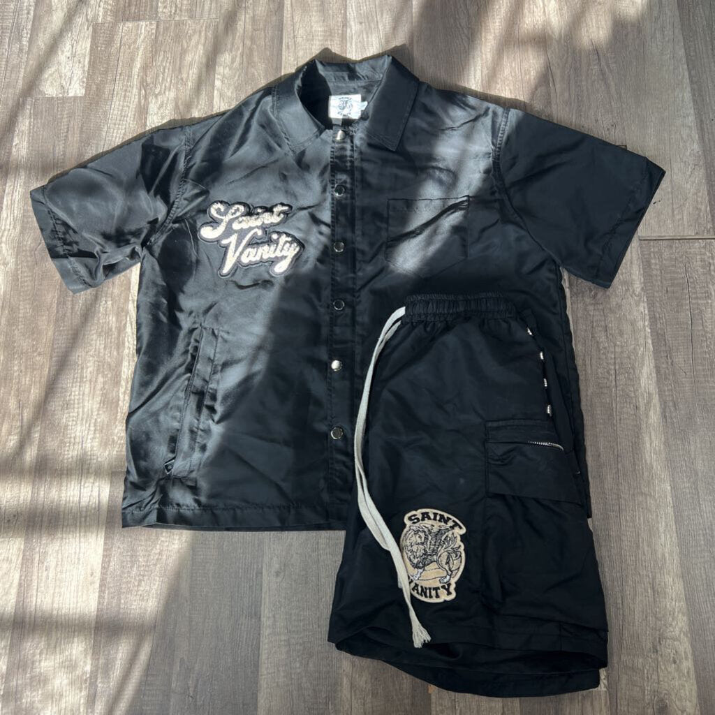 Saint vanity short set black