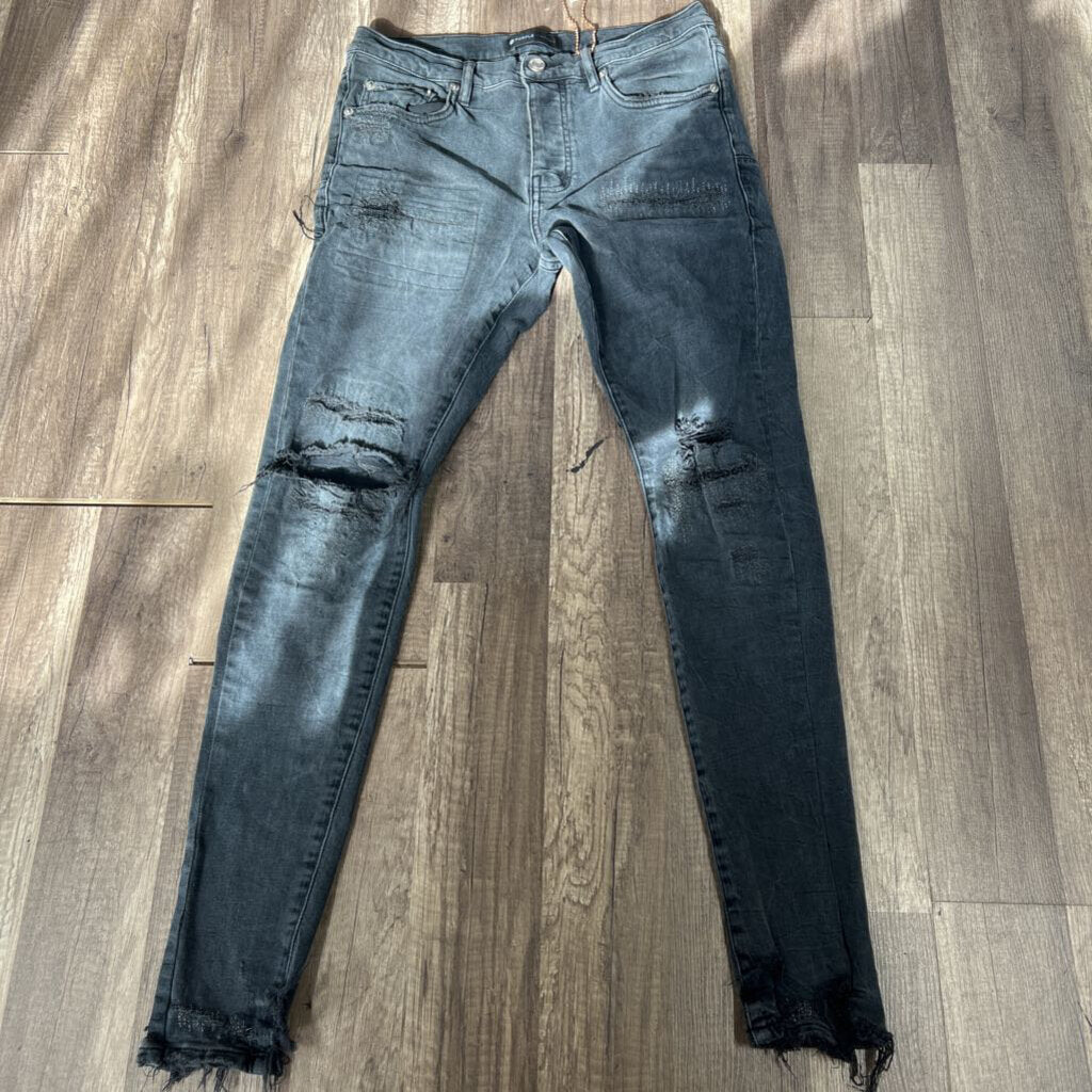 Purple jean Distressed Grey