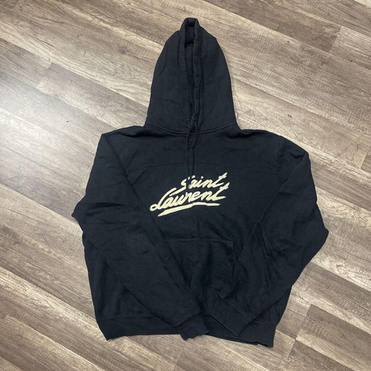 Saint Laurent Logo Hoodie Black