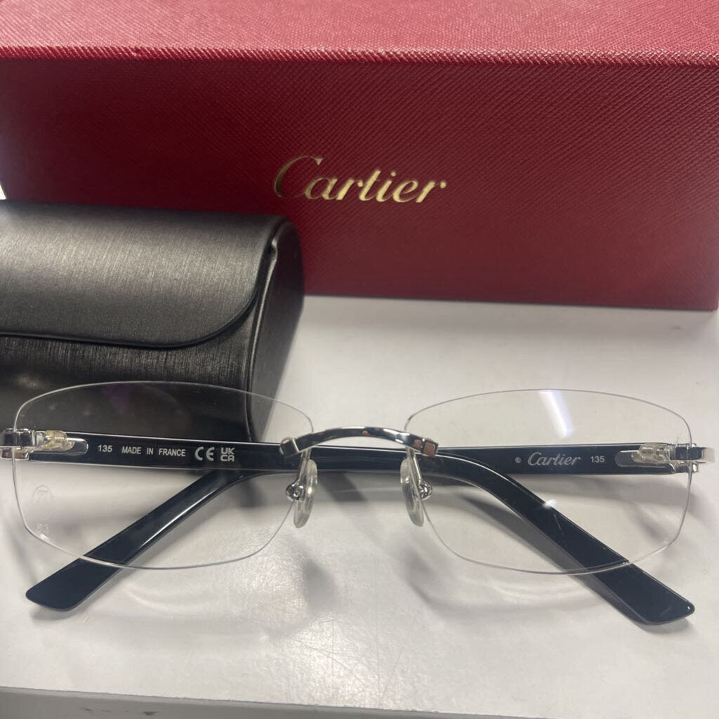 Cartier black acetate glasses clear