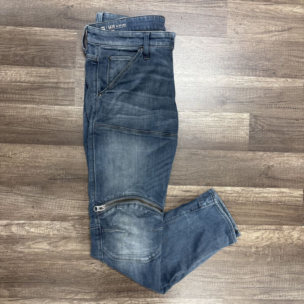 Gstar Jean Grayish Blue 5620 Zip Knee