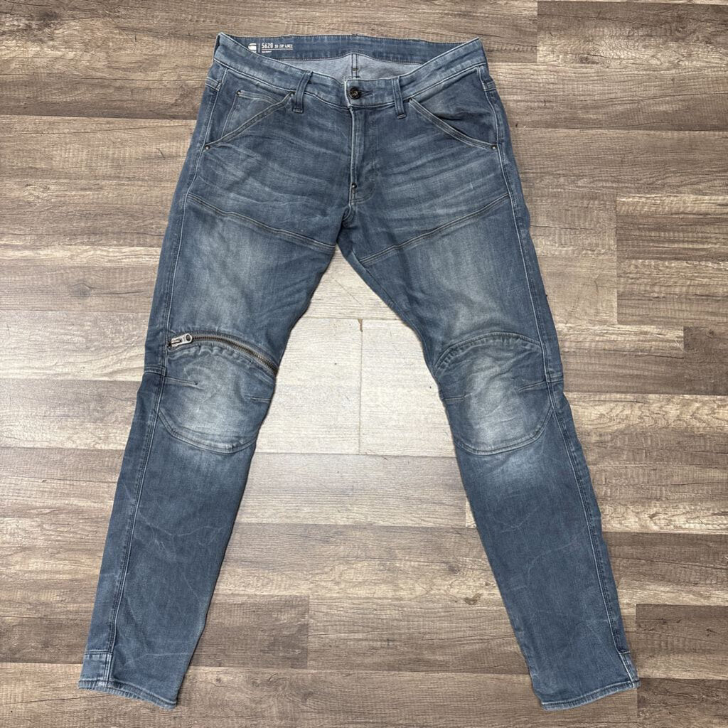 Gstar Jean Grayish Blue 5620 Zip Knee