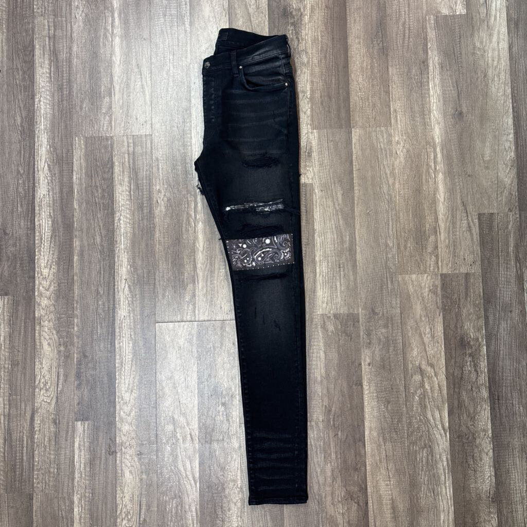 Amiri jean black bandana artpatch