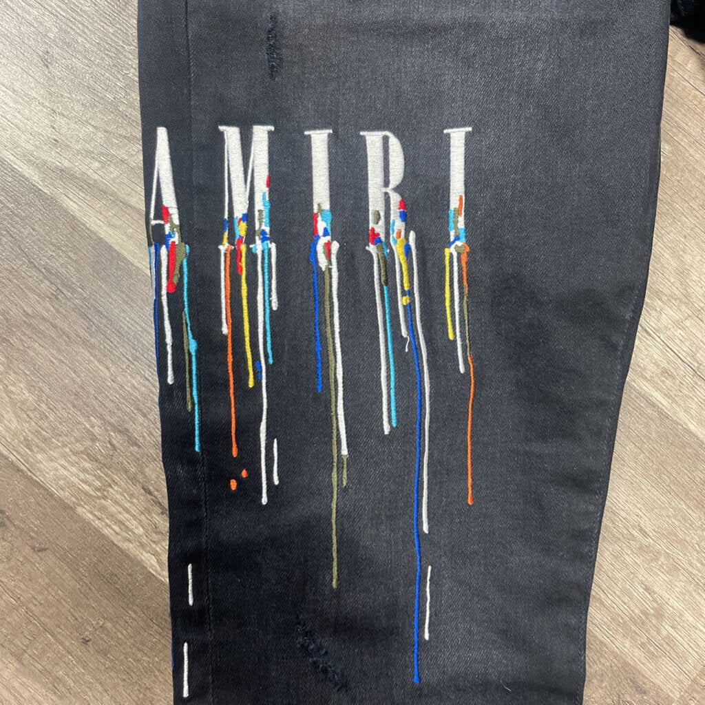 Amiri Drip Logo Jeans