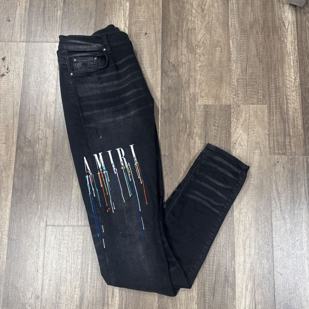 Amiri Jean Black Drip Logo