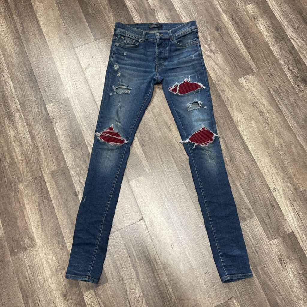 Amiri Jeans Blue Red Patch