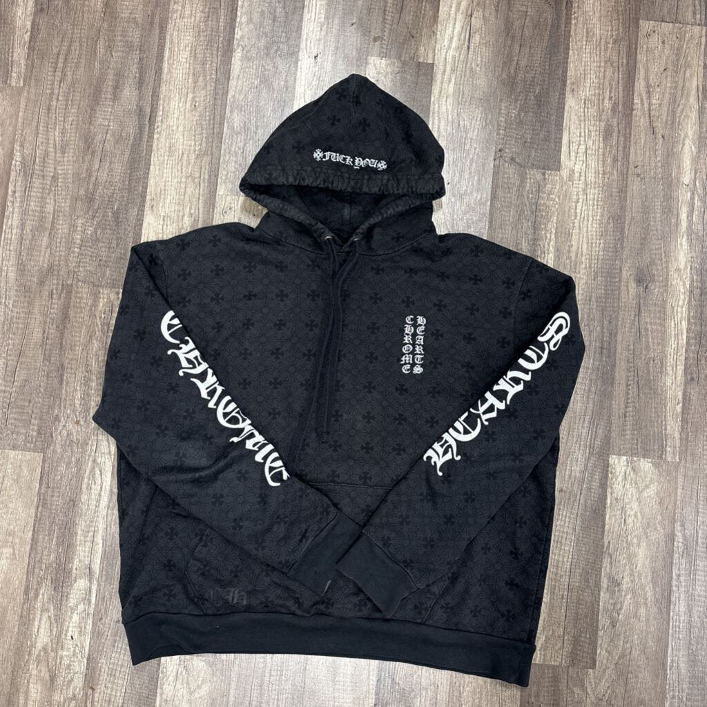 Chrome hoodie plus cross allover black hoodie