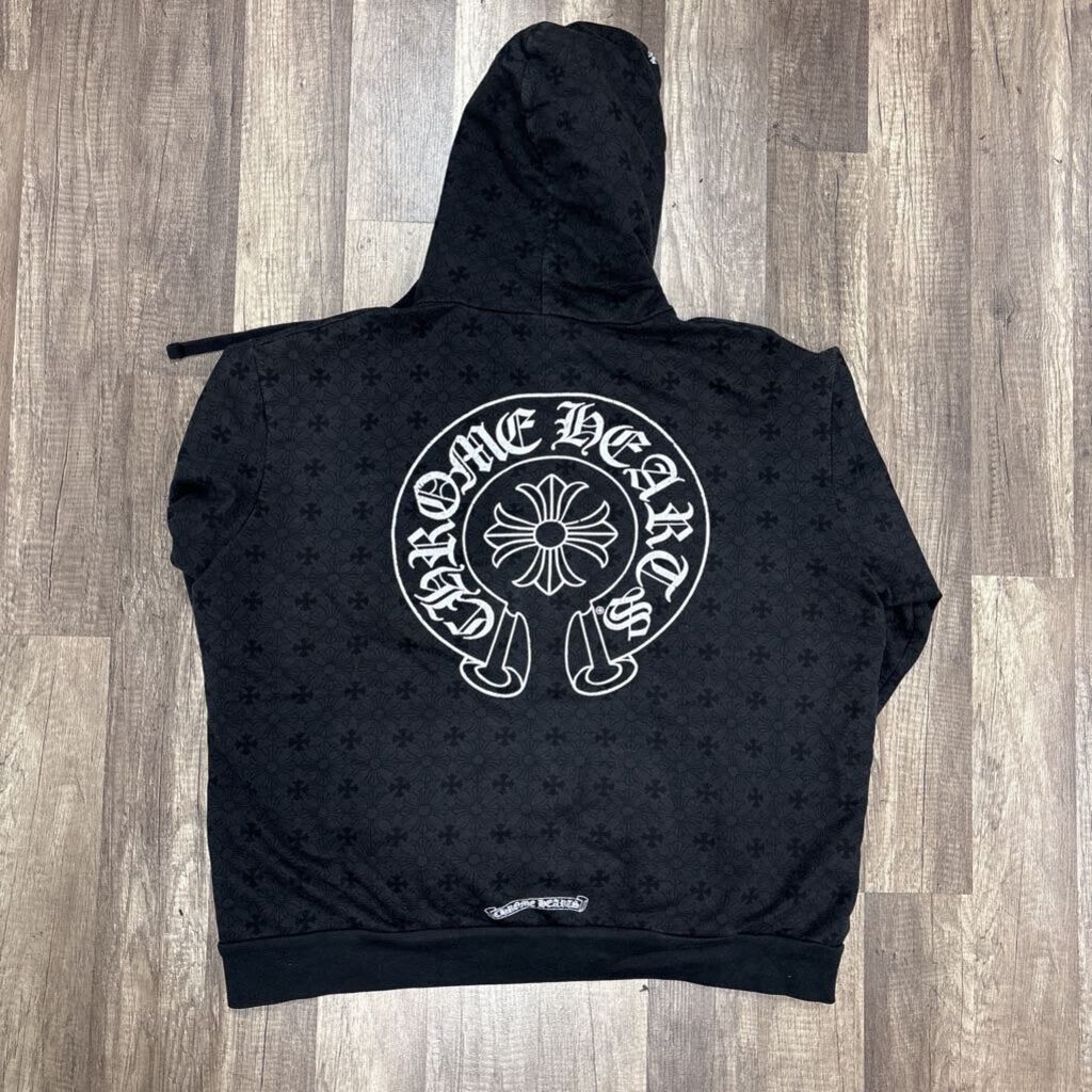 Chrome hoodie plus cross allover black hoodie