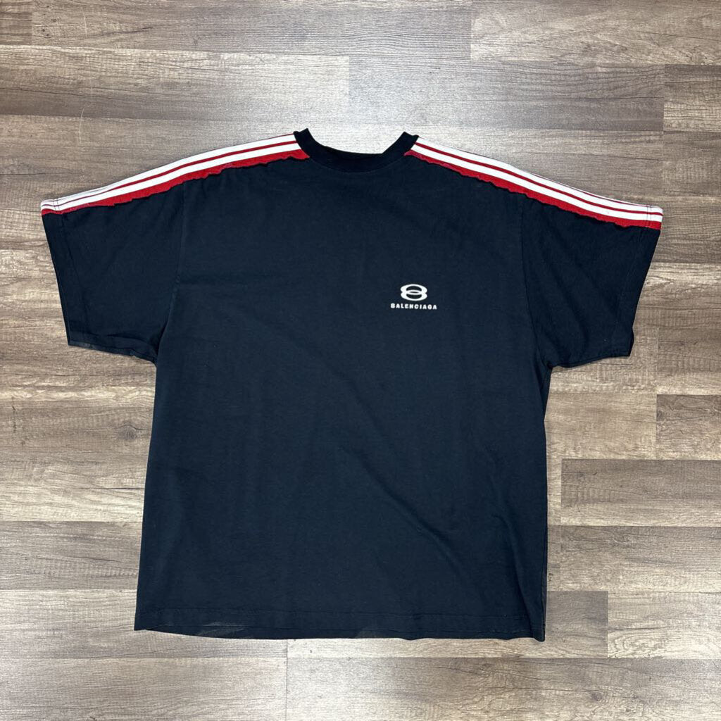 Balenciaga Shirt navy blue red whit stripe