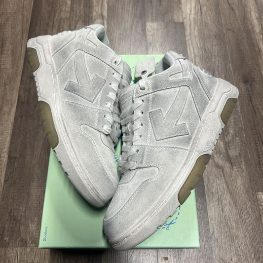 Off white out of office white grey suede