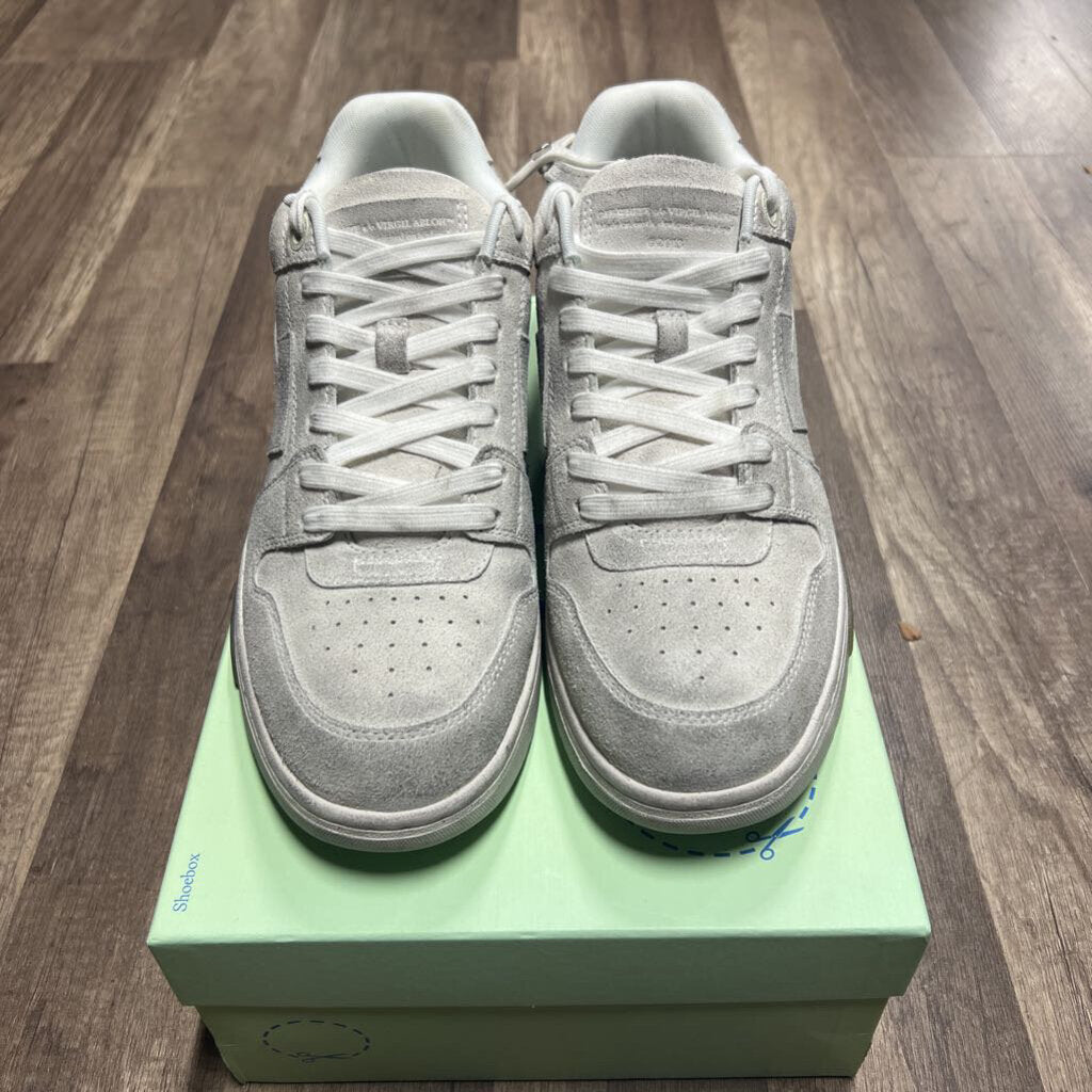 Off white out of office white grey suede