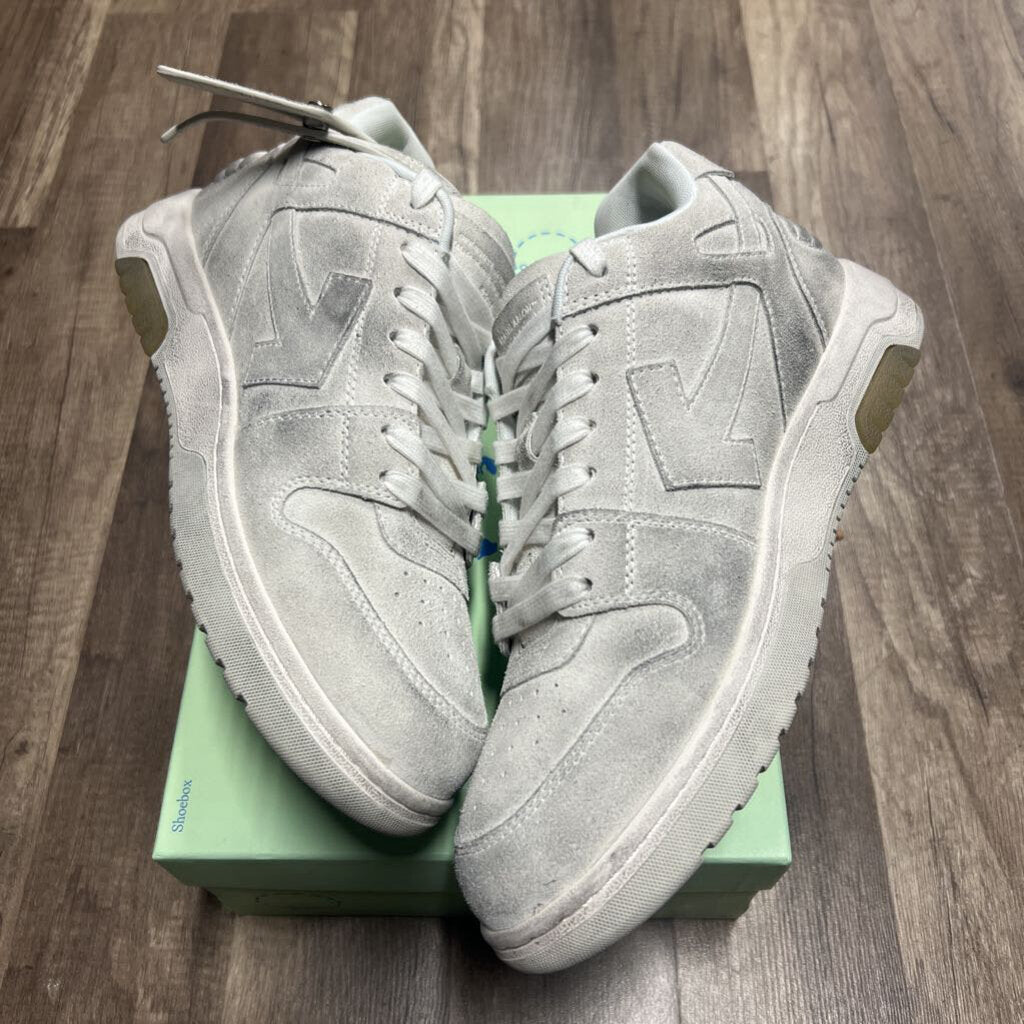 Off white out of office white grey suede